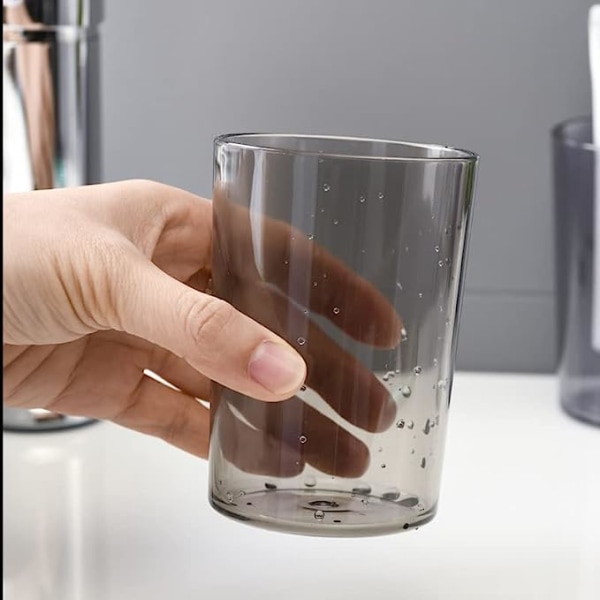 Plasttandborstkopp 300 ml, genomskinlig badrumsmugg, tandborsthållare, drickskopp (blå)