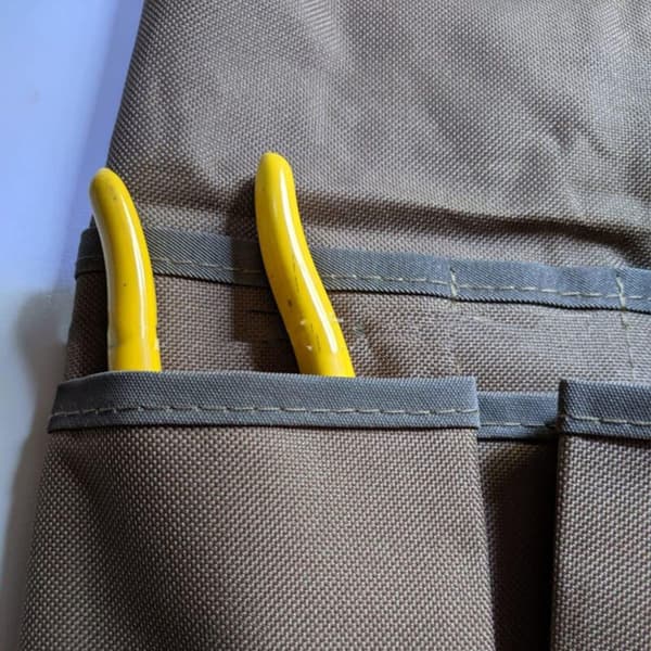 Justerbart Khaki Oxford Tøy Hageforkle med Lommer, Vanntett Multifunksjonelt Arbeidsforkle, Snekkerforkle White