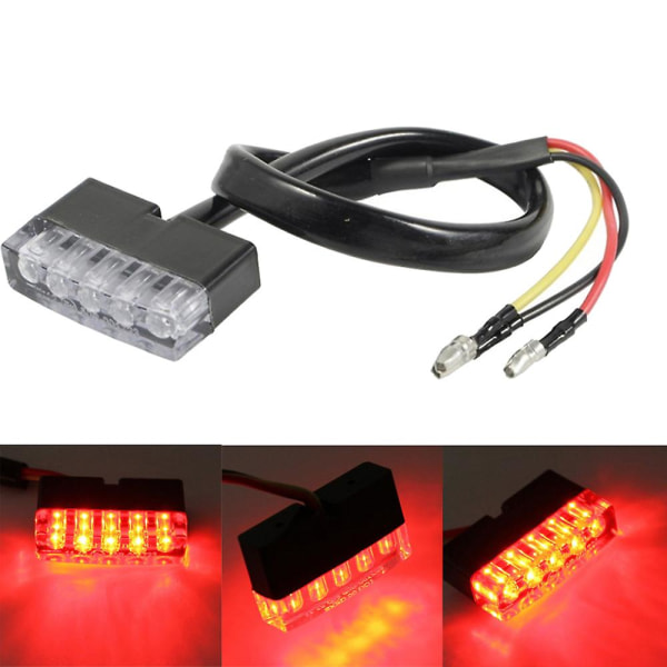 Universal 12v Motorcykel Bagbremse Led Baglygte Lygte Til Snavs Baglygte Bag nummerplade Lys Dekorativ Lampe| |