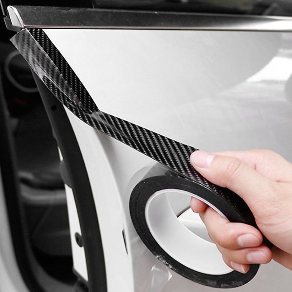 5/10m 3d Carbon Fiber Bildekal Diy Paste Protector Strip Auto Dörrtröskel Sidospegel Anti-skrapa Tejp Vattentät Skyddsfilm| | 10cm 5m