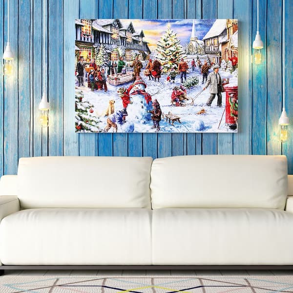 1000 bitars jul pussel Xmas Städer Papperspussel