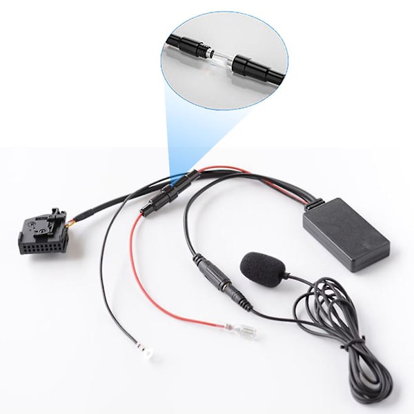 Bil trådløs Bluetooth-lydadapter Håndfri MIC AUX-kabel MFD2 RNS2 for 18-pins for golf Black