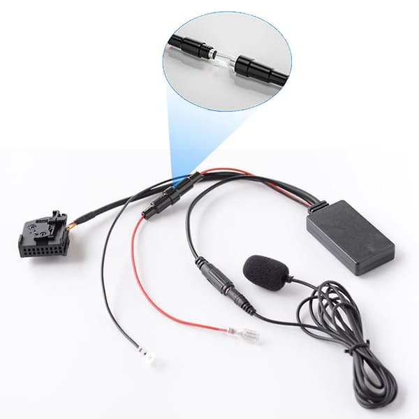Trådløs Bluetooth-lydadapter til bil, håndfri MIC AUX-kabel MFD2 RNS2 til 18-benet til Golf Black