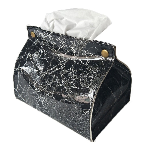 Marmormönster Tissue Box Pu Läder Hem Bil Servett Pappersbehållare Pappershandduk Servettfodral Case