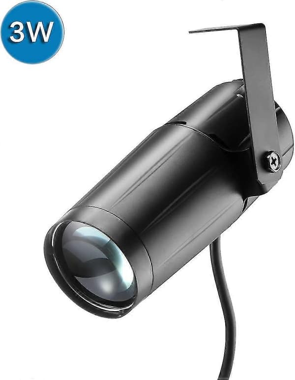 scenelys, led 3w projektionslampe hvid farve pinspot med EU-stik