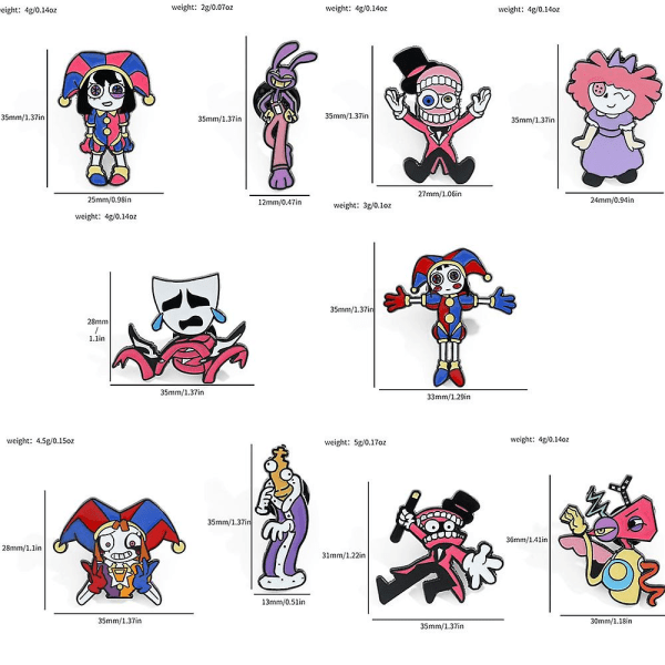 10 stk. The Amazing Digital Circus Pins For Fans Lapel Badges Souvenir Gift Collection
