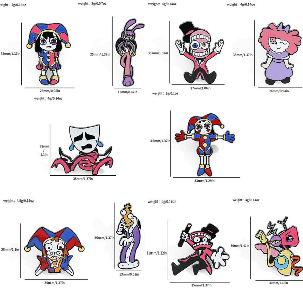 10st The Amazing Digital Circus Pins For Fans Lapel Badges Souvenir Gift Collection