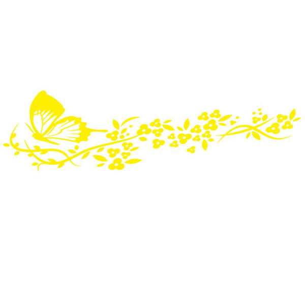 Flying Butterfly Bil klistremerke Dekaler Auto Vindu Støtfanger Dør Skrapedekse Dekaler Bil Motorsykkel Vinyl Bil Eksteriør klistremerker| | Yellow