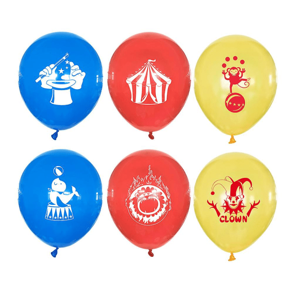 60 stk. 12 tommer cirkus tema trykte balloner sæt farverige dyr og klovn design latex balloner karneval festival forsyninger dekorationer fest pynt