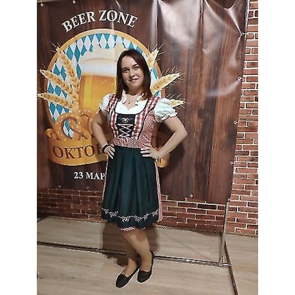 S-6xl Aikuiset naiset Perinteinen Oktoberfest-asu Beer Girl univormu saksalainen baijerilainen oluttar Dirndl-pukeutuminen