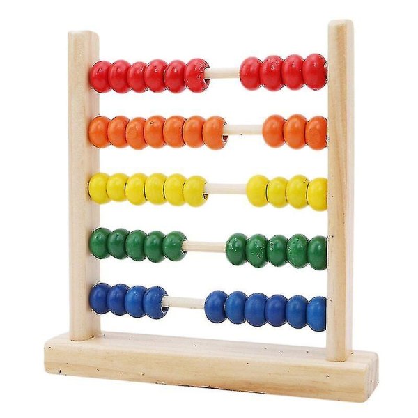 Opetuslelu Mini Puinen Abacus Lasten varhainen matematiikan oppiminen (1 kpl, monivärinen)