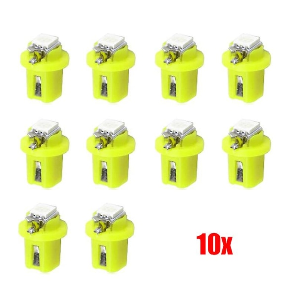 10 Stk T5 B8.5d 5050 1 Led 12v Auto Instrument Lys Bil Senter Konsol Shifter Lampe A/c Paneler Lampe Auto Interiør Tilbehør|dekorativ Lampe| Yellow