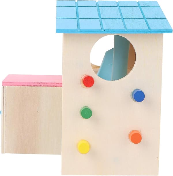 Kæledyr Lille Dyr Gemmested Hamsterhus Med Træklatrestige Gerbil Hytte Gemmested Træningslegetøj (pink)