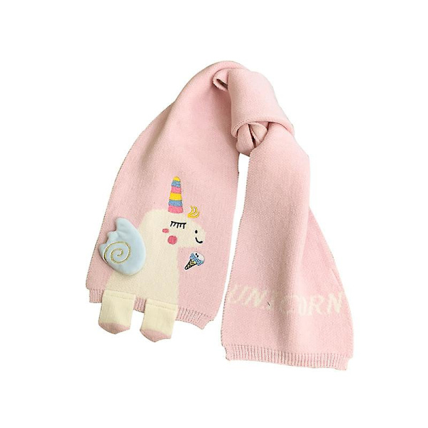 Wabjtam Barn Flickor Pojkar Vinter Söt Unicorn Scarf Sjal Varm Mjuk Mysig Mode Stickad Halsvärmare Scarfs