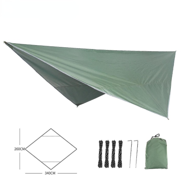 190t Rhombus Vattentät Tarp Tält Skärm Utomhuscamping Hängmatta Regnfluga Uv Trädgårdsmarkis Baldakin Solskydd Ultralätt 340x260cm