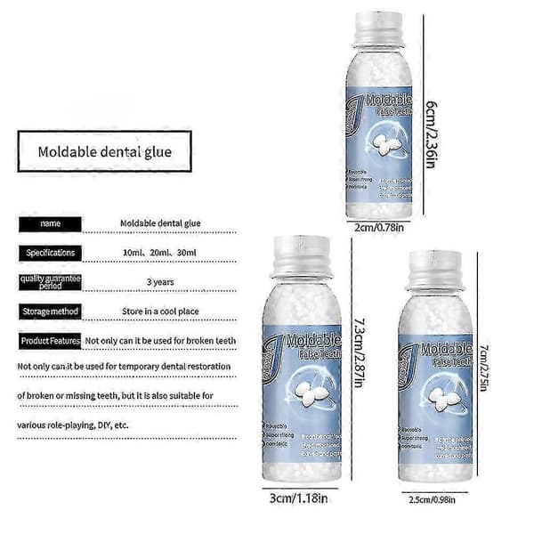 Permanent tandcementkit för tandreparation Starkt hålfyllningsmaterial Proteslim Professionell tandvård 10ml