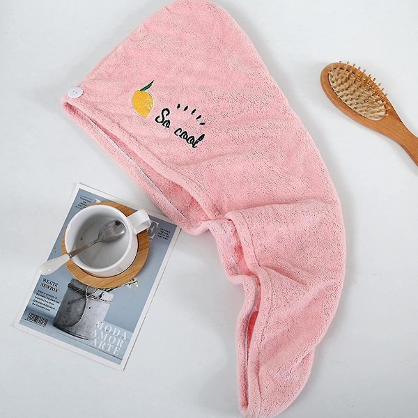 Superabsorberende hårhåndklæde | Superabsorberende hårhåndklædeindpakning med knap - nem at bruge mikrofiberhåndklædeindpakning