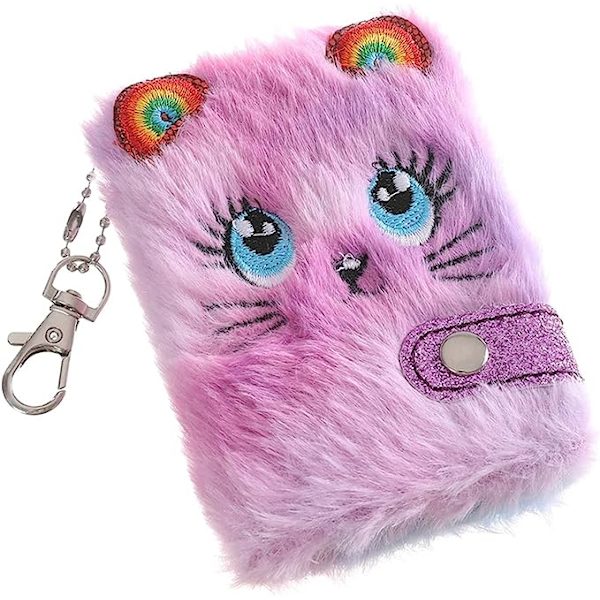Notesbog Spiral Cute Cat Plys Notebook Kawaii Pendant Nøglering Notesbog Dagbog Dagbog Notesblok Brevpapir (Farve: PP)