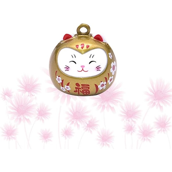 2 stk Cat Charms Lucky Cat Fortune Lucky Cat Ornament Mini Dyrefigurer Klokker Nøgleringe Cat