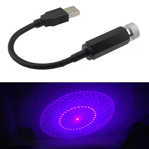 Led-auton katto tähtikirkas ilmapiiri valo USB toimiva projektorilamppu auton kattoon sisustussisustus valon autojen koristeluun tarvikkeet| | Purple 04