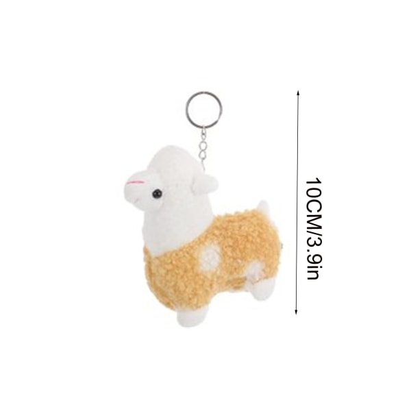 Alpaca- Nyckelring Plysch påsk Lama Plyschhänge Mini Fårdocka Gosedjur Nyckelring för flickor Pojkar Khaki One Size