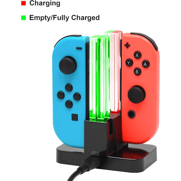 Laddningsdocka Kompatibel med Switch For Joy Con & Oled Controller med LED-indikator för lyktstolpe
