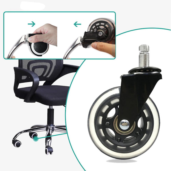 Kontorstolhjul Erstatning 360 Rotasjon Stol Caster
