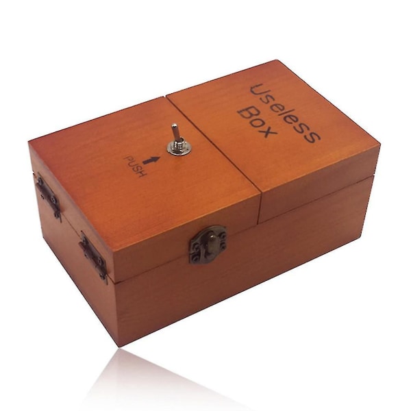 Pxcl Useless Box Boring Box Fødselsdagsgave Nyhedslegetøj Wooden brown - Useless Box
