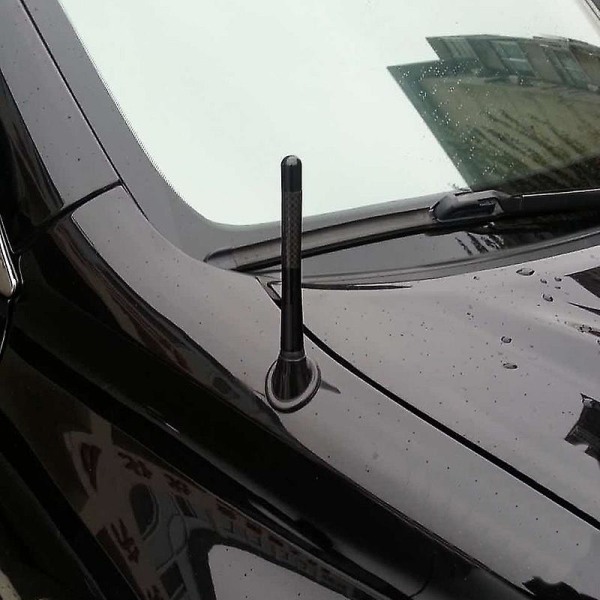 Carbon Fiber Biltaksantenn Med M3 M4 M5 M6 Skruvar 12cm Svart Färgglad Radio Antenn Universal Car Styling Tillbehör| | Black