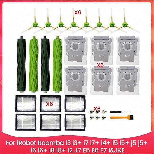 24 kpl pölypusseja IRobot Roomba I3 I3+ I7 I7+ I4+ I5 I5+ J5 J5+ I6 I6+ I8 I8+ J7 E5 E6 E7 I&J&E -sarjoille