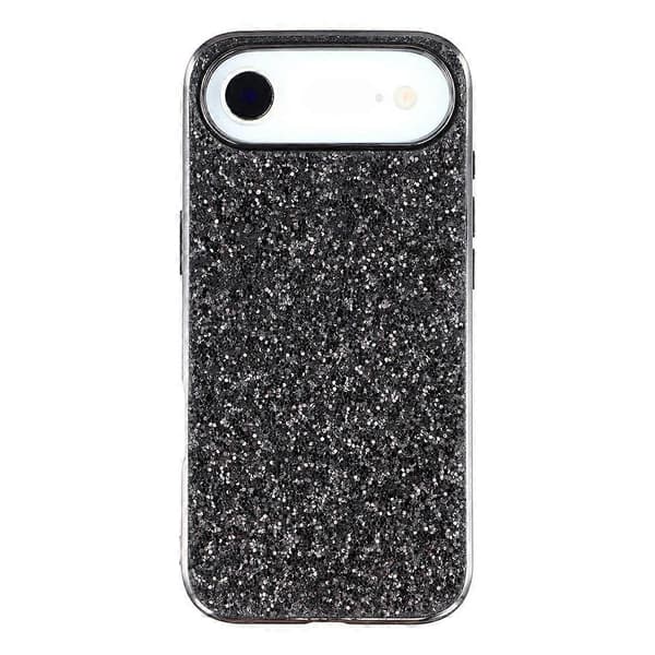 Kompatibelt skal för iPhone 17 Air TPU + PC med glittrig baksida Black