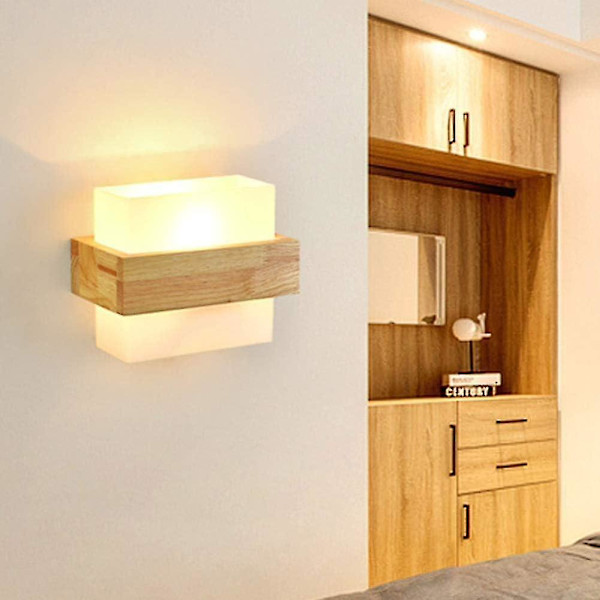 Veggbelysning , Trevegglamper Soverom, Moderne Vegglysestake Belysning For Study-a Sengen L
