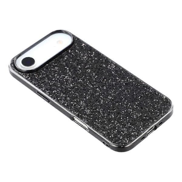 Kompatibelt skal för iPhone 17 Air TPU + PC med glittrig baksida Black