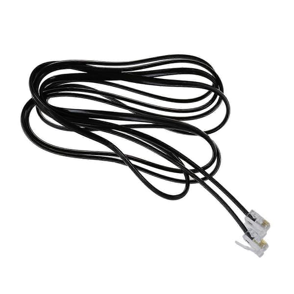 2X RJ11 6P4C Telefonkabel ADSL Modem 2 Meter JH4 Black