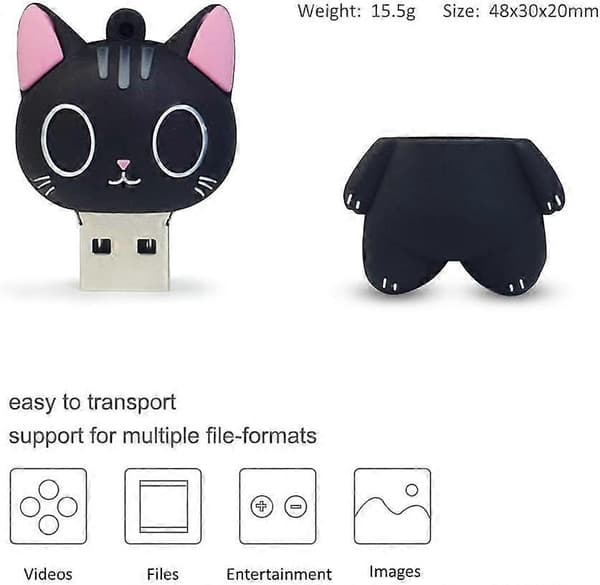 Clusb 32go katt, USB-minne i silikon (32go, katt)