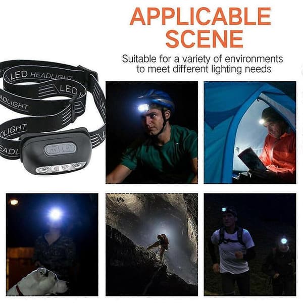 1/2/4 stk. Moduser Kroppsbevegelsessensor Hodelykt Mini USB Oppladbar Hodelykt orange