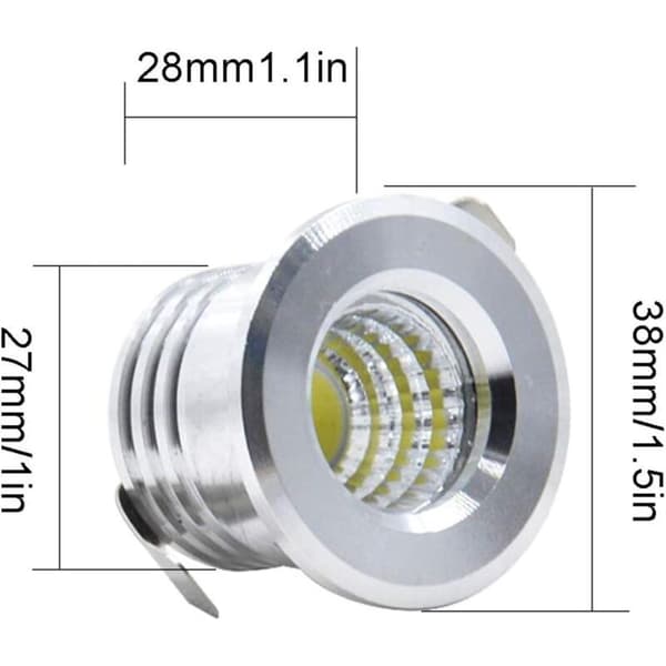 Sæt med 6 Mini Indbyggede LED Loftspots, Sort, 3W, Koldt Hvidt Black