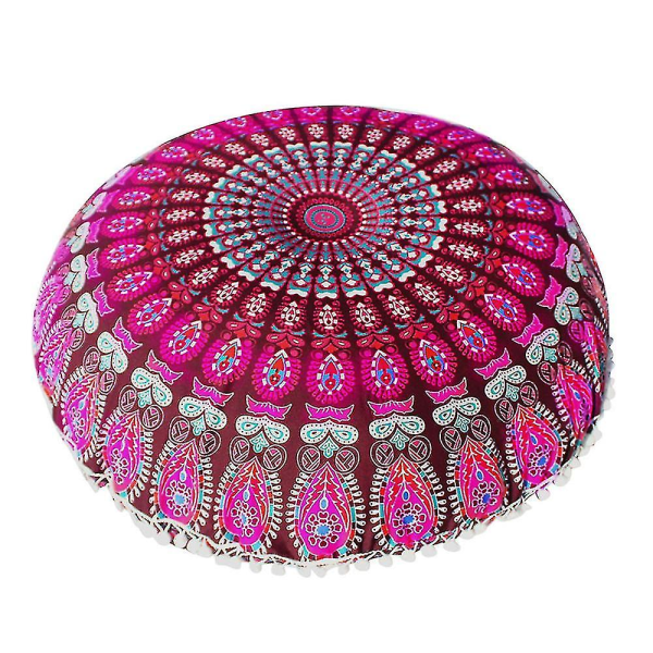 Stora Mandala Golvkuddar Runda Bohemian Meditation Kuddfodral Ottomansk cover