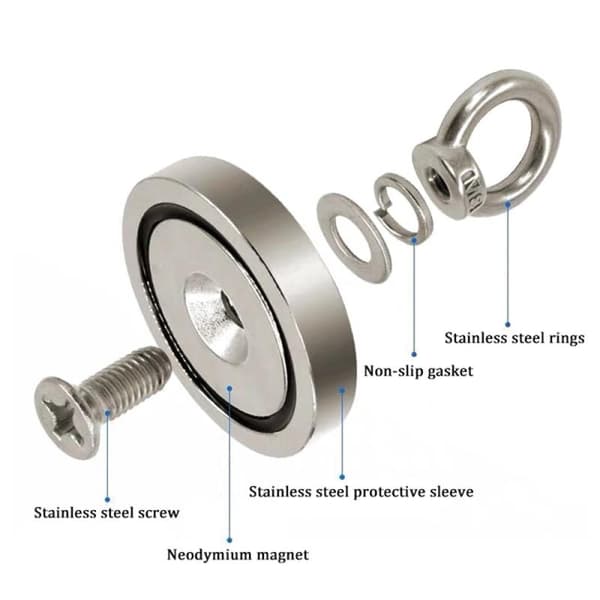 Superstark neodymmagnet / fiskemagnet Silver 20 mm