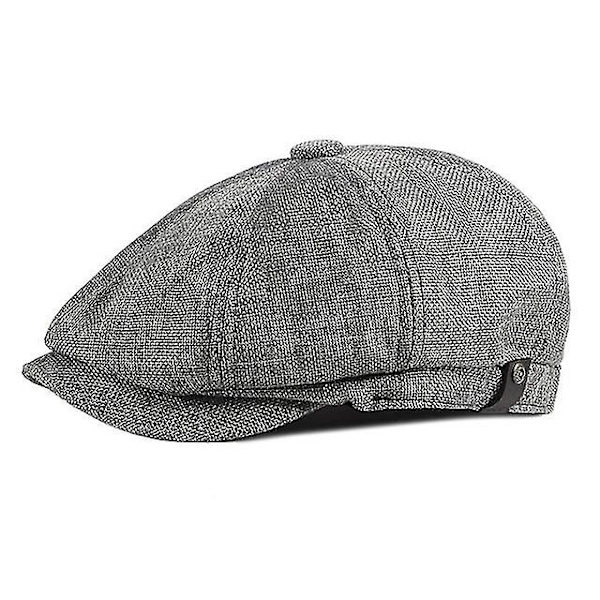 Vintage menn Beret Newsboy-hatter Klassiske Western Newsboy-capser Bomullsblanding Beret-lue Flatbremte Justerbar Herre Spring Berets Cap