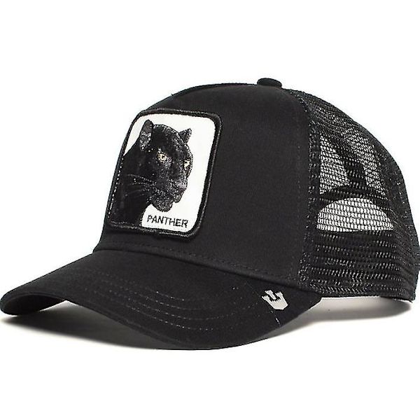Panther Mesh Cap Animal Farm Trucker Baseball Cap Isä Hat Snapback Wolf Tiger Outdoor Beast Paradise Toucan Caps Panther Black