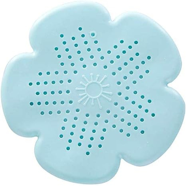 Afløbsfilter, Gulvafløbsvaskprop, Blomsterform Køkkenafløbsfilter, Badeværelses brusetilbehør Hårprop, 15,5 * 15,5 cm Vasksi Grøn