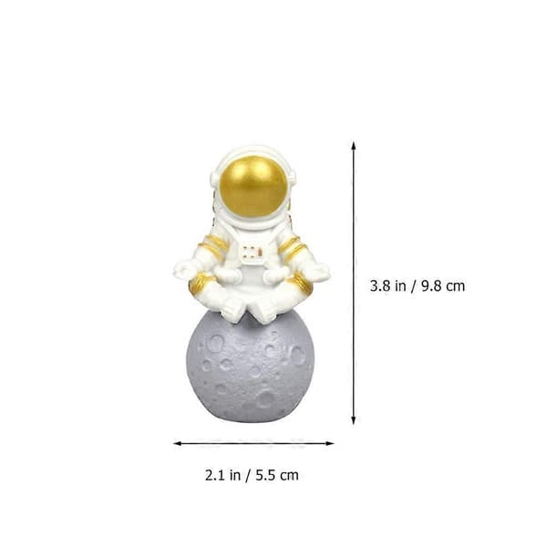 Harpiks Astronautdekor til bilinteriør 3 stk. Mini Astronautfigurer