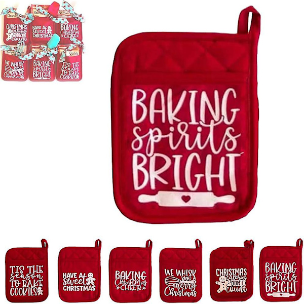 Bakningskit för julgrytställ,baksats för julgrythållare,prydnad för julugnsvantar, julmatlagningsbakningspresent till granne Arbetskamrat Famil Baking Spirits Bright