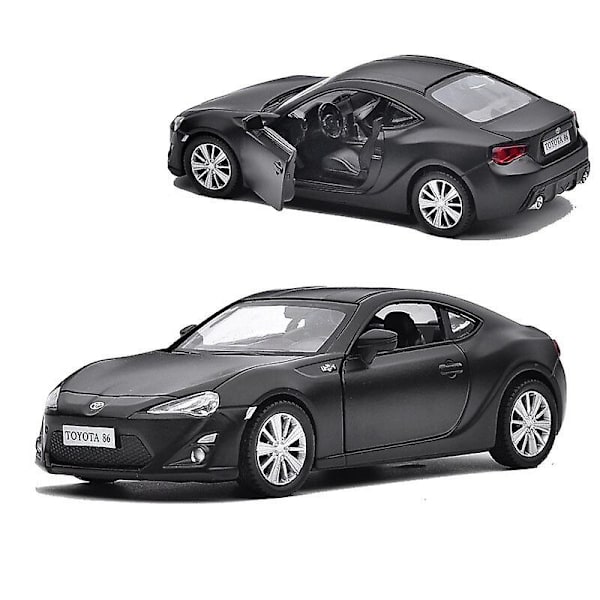 1/36 legering formgjuten modell bil Toyota Gt86 metall sportbil leksak dra tillbaka 2 dörrar Statisk modell samling fordonsleksaker för pojkar Matte Black No Box