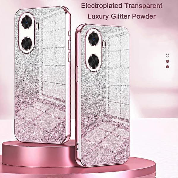 Gradient Glitter Powder Elektropläterat Mobilskal Pink For Huawei P30 Pro