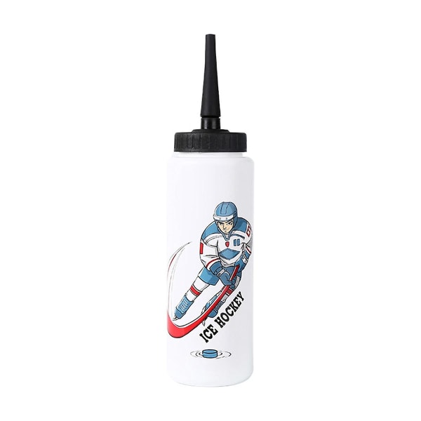 1000 ml ishockey vandflaske bærbar højkapacitets fodboldflaske Klassisk design sportsflaske A White