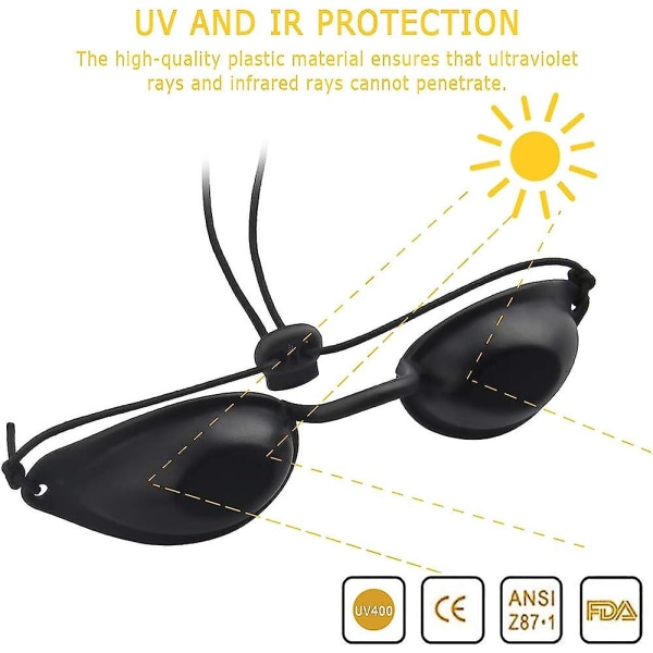UV-beskyttelsesbriller, solariumsbriller, Uv-øyebeskyttelse, Sun Studio-øyebeskyttelse, pålitelige infrarøde solarium-beskyttelsesbriller for laserterapi