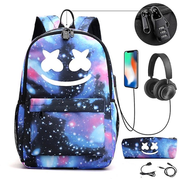 Dj Marshmello Ryggsäck Barn Skolväska Kvinnor Ryggsäck Tonåringar Skolväska Canvas Student För Pojke Flicka Barn Väska 2