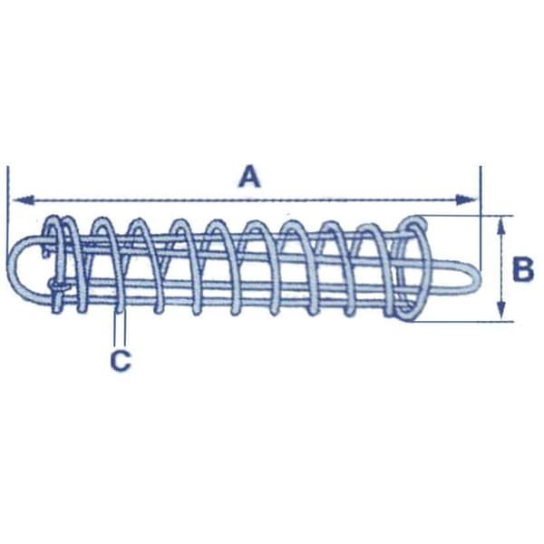 Båtfjær i rustfritt stål 6MM (Marine Line Compensator Rope) Grey